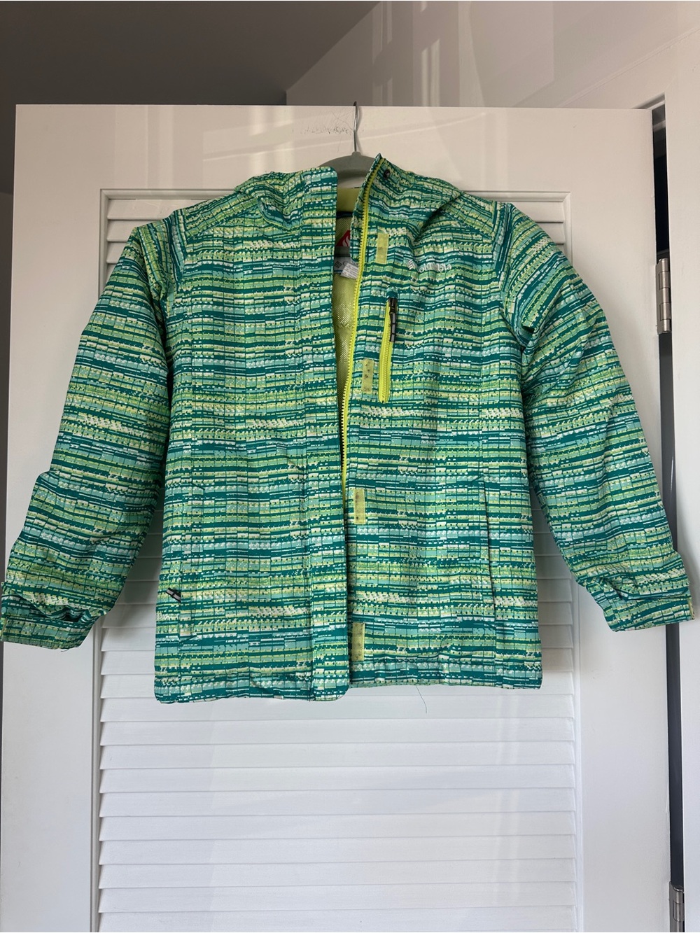 Columbia Girls Magic Mile Omni Heat Ski Jacket Green Print M 10/12